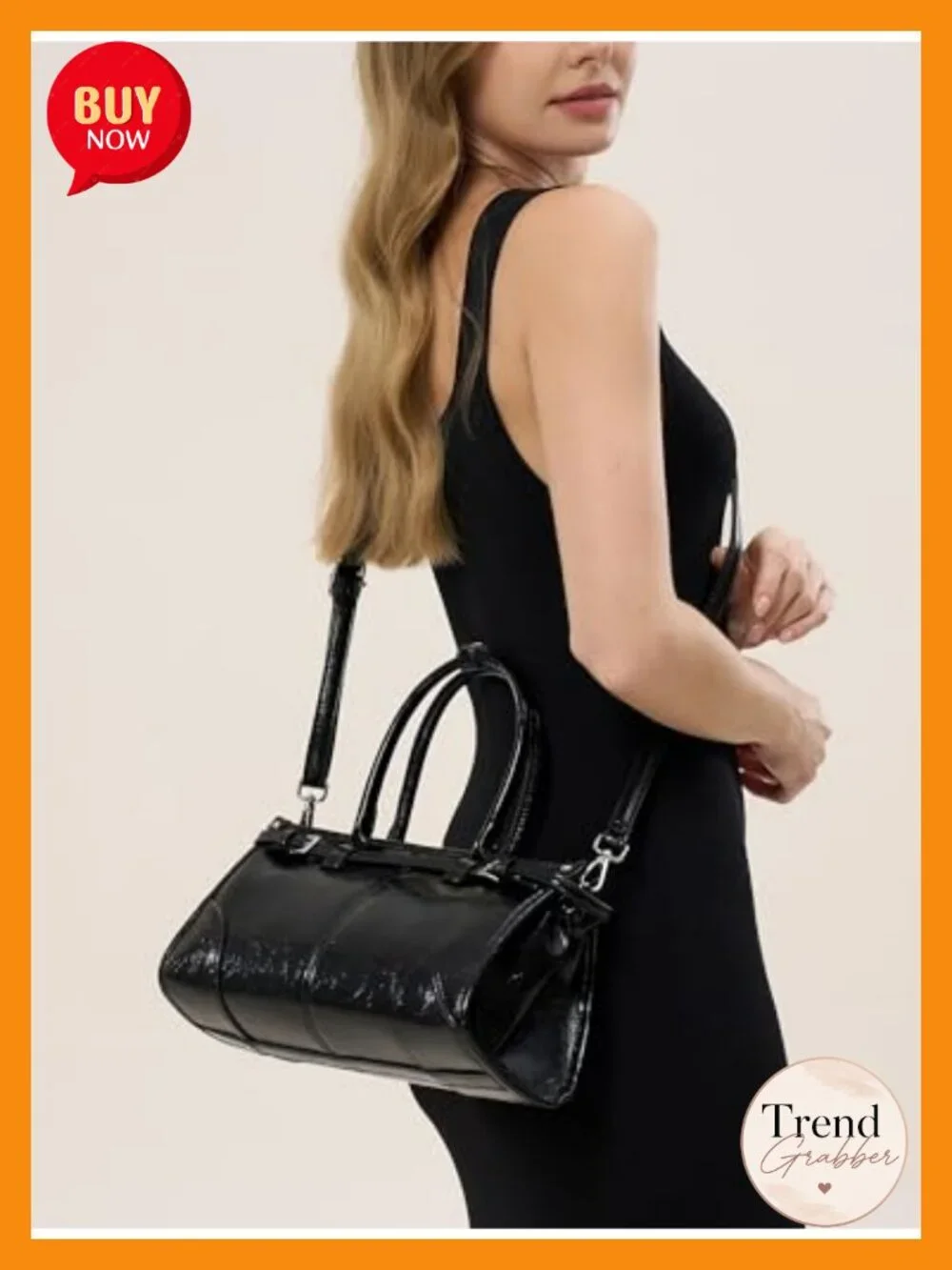 Women's Soft PU Leather Satchel Handbag - Top Handle, Crossbody Tote, Work Bag